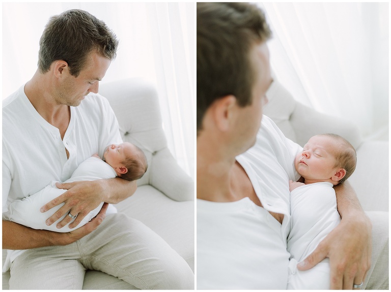 dad and newborn studio session