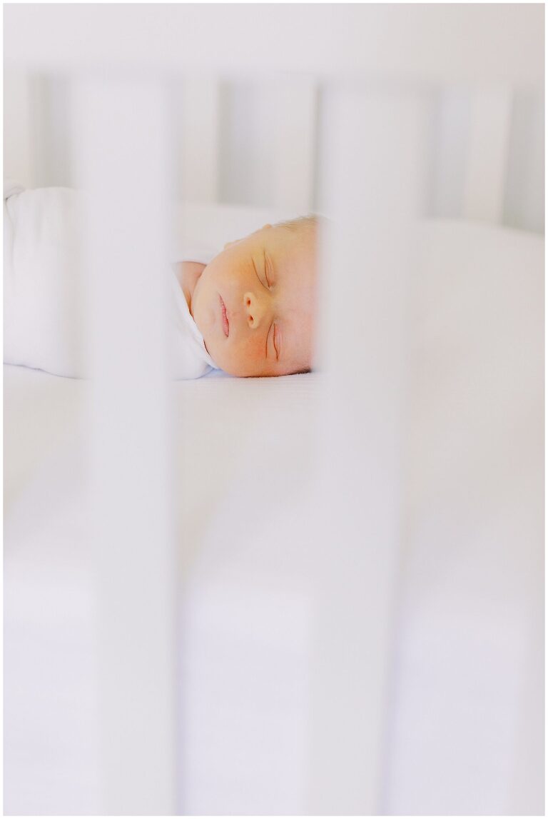baby in crib in Memphis lifestyle newborn session